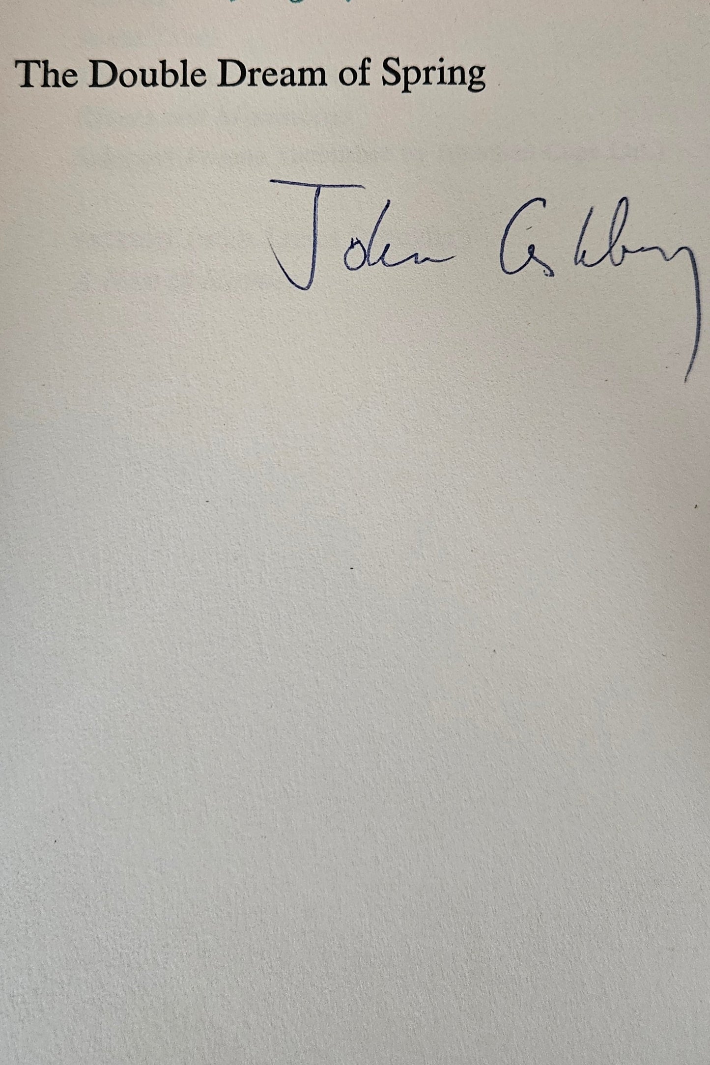 John Ashbery - The Double Dream of Spring (signed)