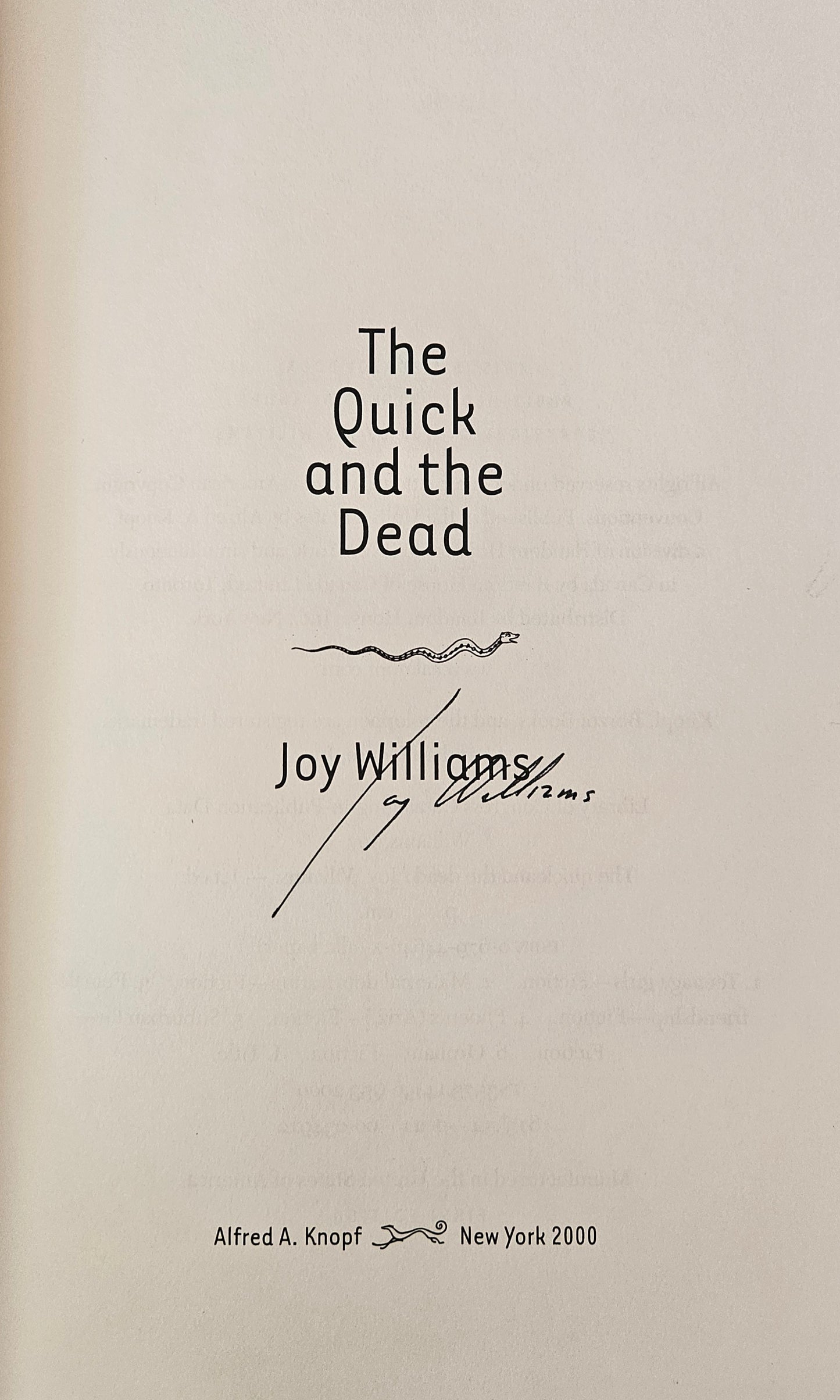 Joy Williams - The Quick & The Dead (Signed)