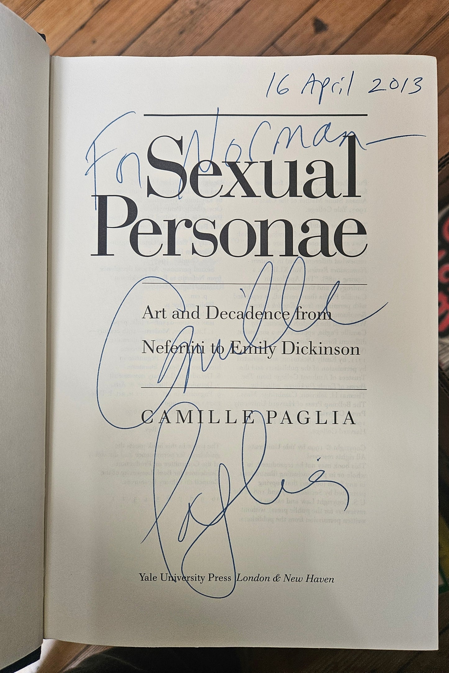 Camille Paglia - Sexual Personae (Signed)