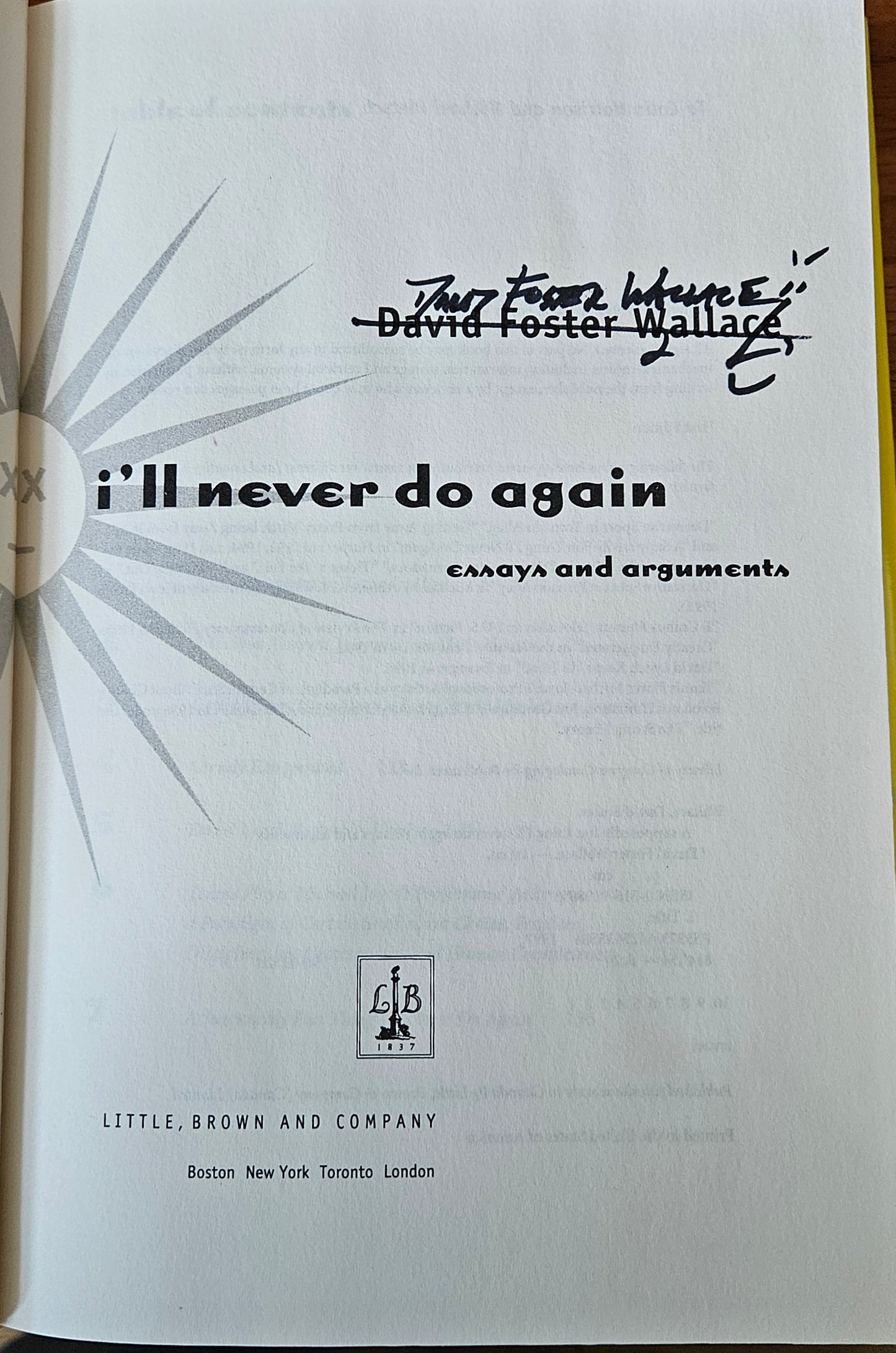 David Foster Wallace - A Supposedly Fun Thing I'll Never Do Again (signed)