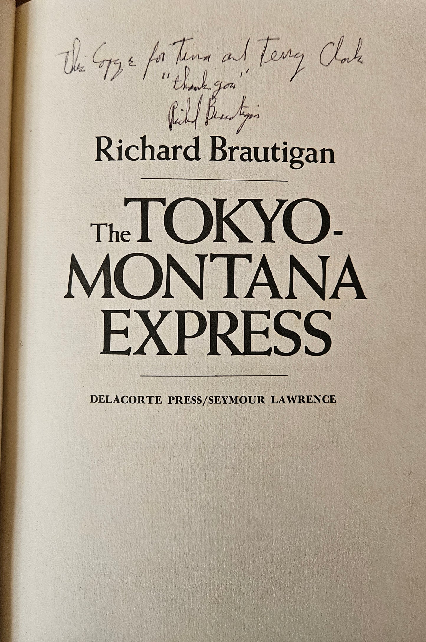 Richard Brautigan - The Tokyo-Montana Express (Signed)