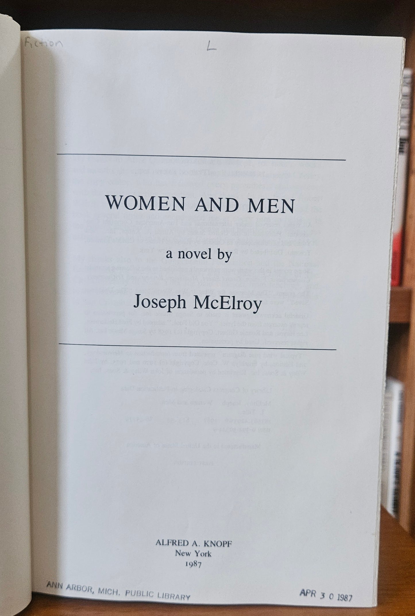 Joseph McElroy - Women And Men