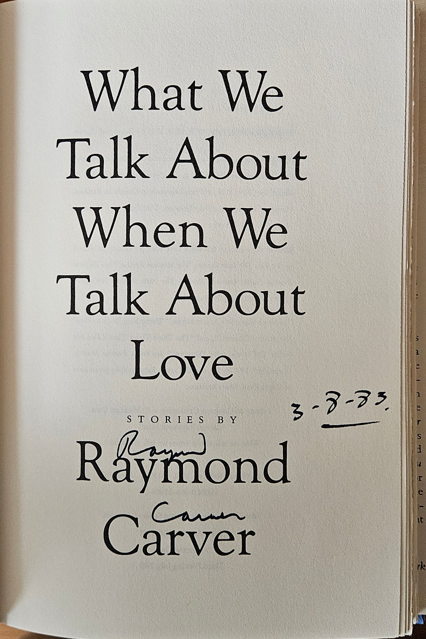 Raymond Carver - What We Talk About When We Talk About Love (signed)