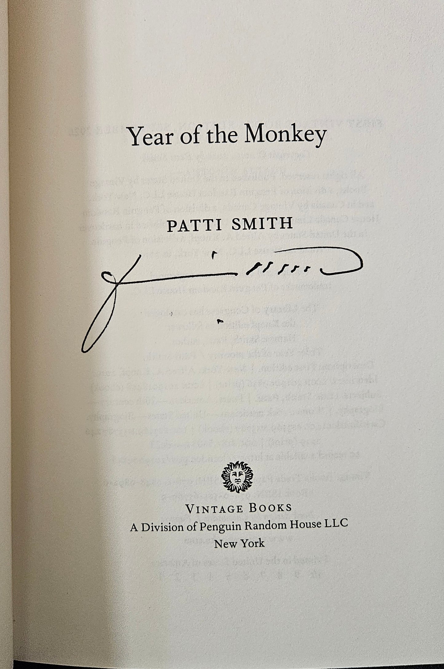 Patti Smith - Year of the Monkey (signed)