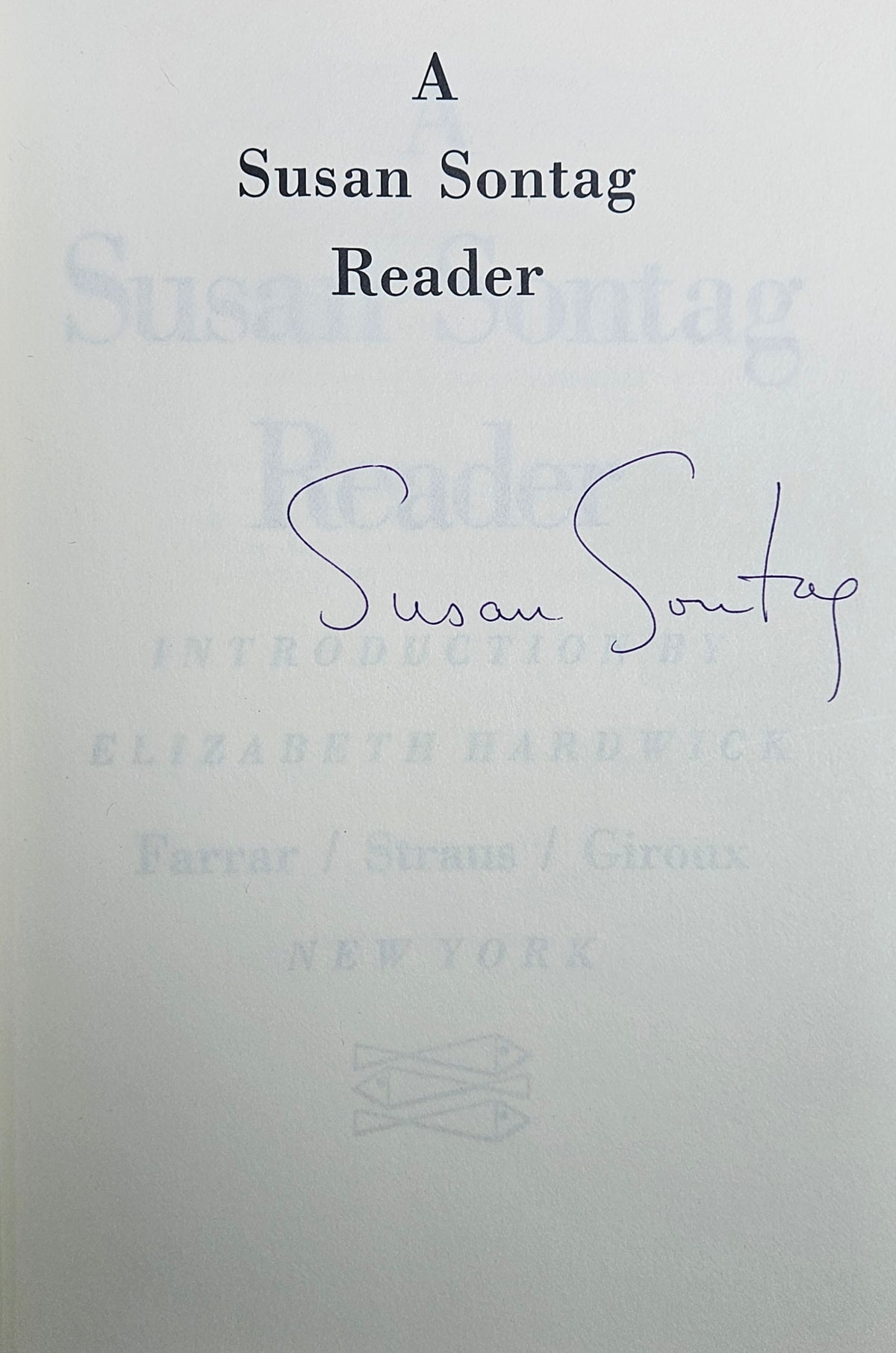 A Susan Sontag Reader (Signed)